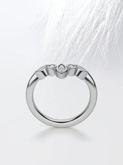 Marquise & Round Cut Moissanite Curved Diamond Wedding Band Mapple Gems